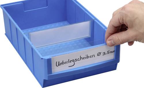 Allit 456597 Beschriftungsetiketten für Lagersichtboxen ProfiPlus ShelfBox Label B Weiß, Transparen