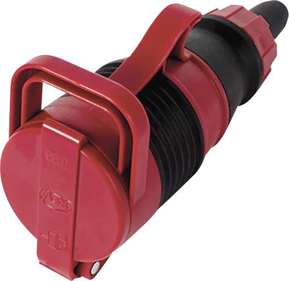 REV 0019221000 Schutzkontaktkupplung Polycarbonat, Gummi (Künstlich) 250 V Rot, Schwarz IP44