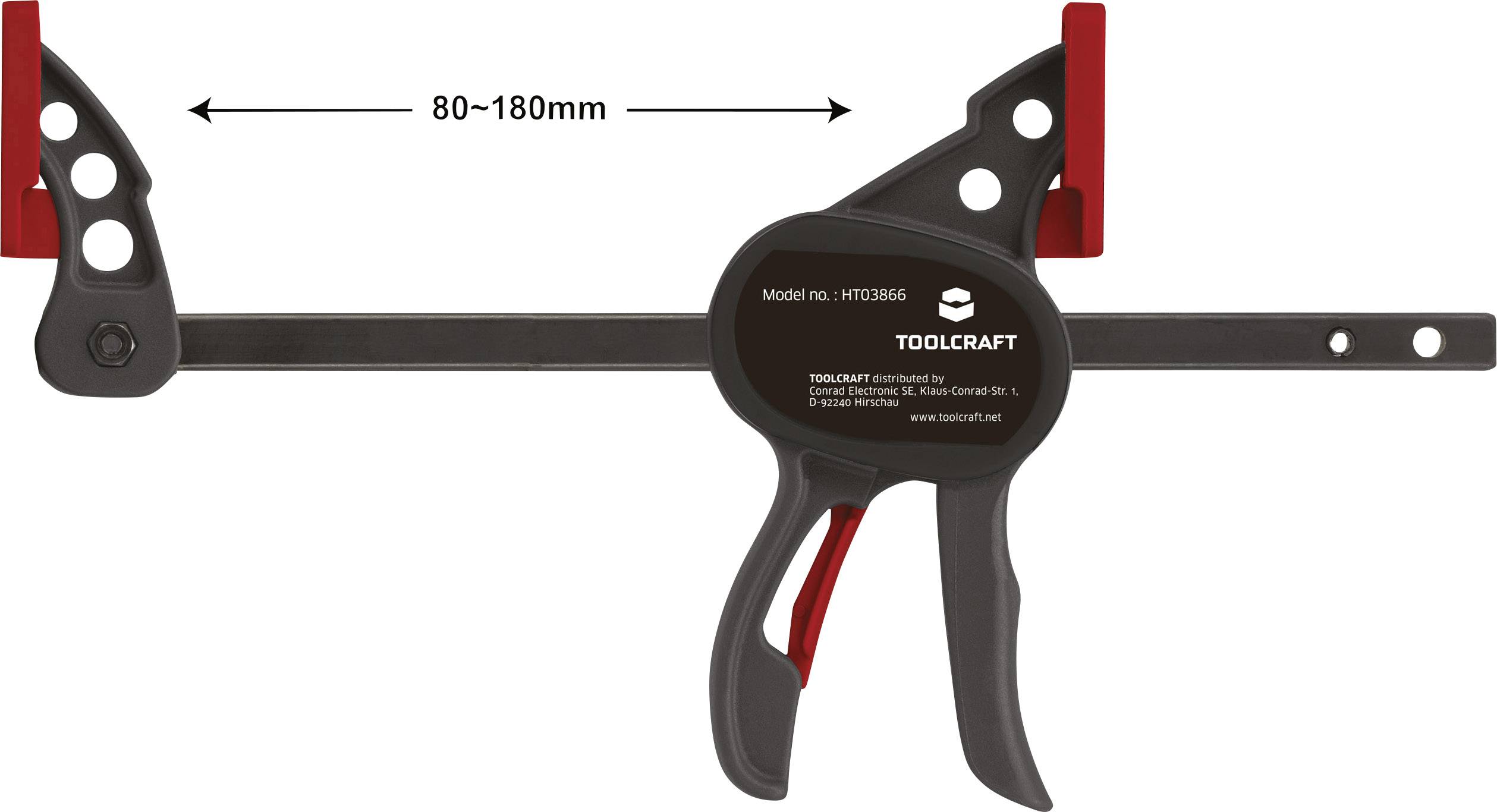 TOOLCRAFT Mini-Einhandzwinge 100 X 35mm 250 Nm 1574784 Spann-Weite (max.):100mm Produktabmessung, Länge: 191m