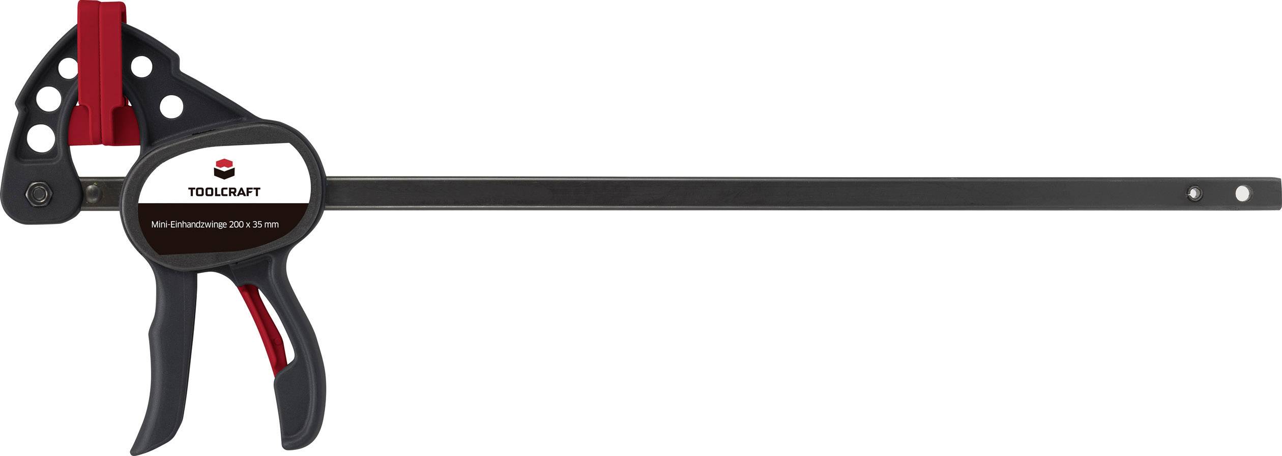 TOOLCRAFT Mini-Einhandzwinge 200 X 35 mm 250 Nm 1574785 Spann-Weite (max.):200 mm Produktabmessung
