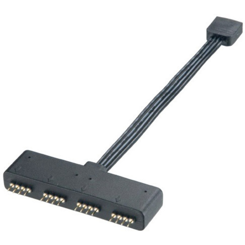 Akasa Computer Anschlusskabel [1x RGB LED Stecker - 4x RGB LED Buchse] 0.10m Schwarz