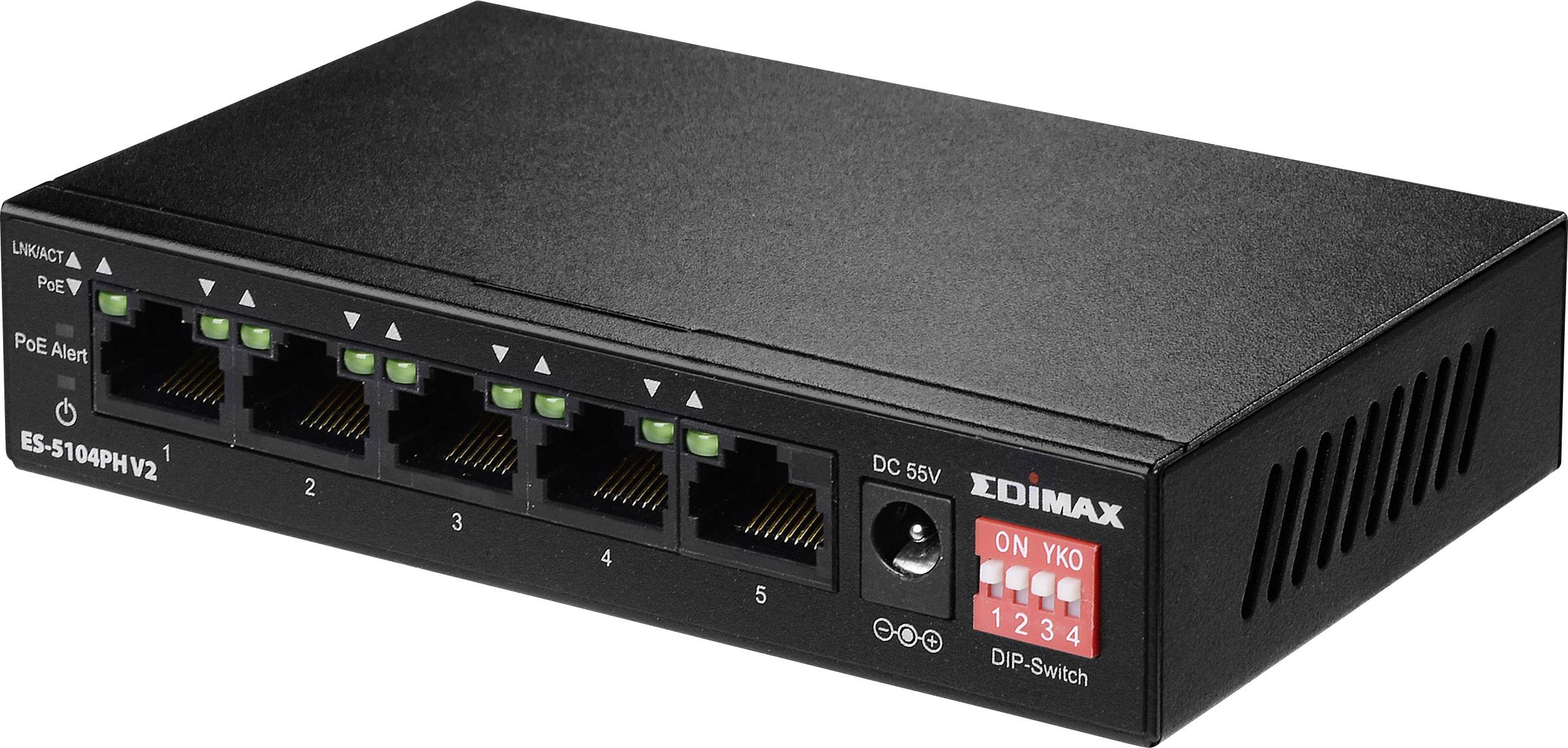 EDIMAX ES-5104PH V2 Netzwerk Switch ES-5104PH V2 5 Port 100 MBit/s PoE-Funktion