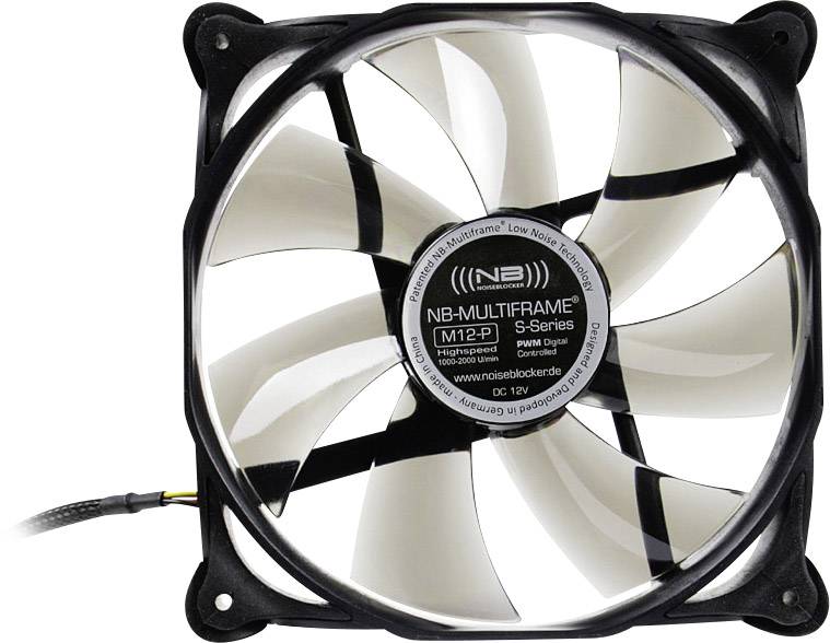 NoiseBlocker Multiframe M12-P PC-Gehäuse-Lüfter Schwarz, Grau (transparent) (B x H x T) 120 x 120 x 25 mm