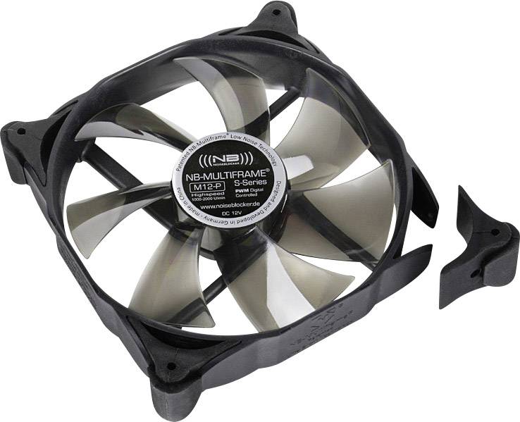 NoiseBlocker Multiframe M12-P PC-Gehäuse-Lüfter Schwarz, Grau (transparent) (B x H x T) 120 x 120 x 25 mm
