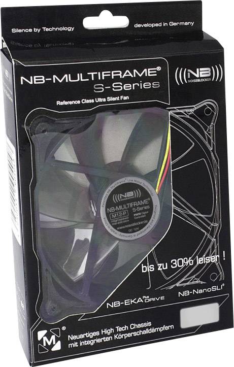 NoiseBlocker Multiframe M12-P PC-Gehäuse-Lüfter Schwarz, Grau (transparent) (B x H x T) 120 x 120 x 25 mm