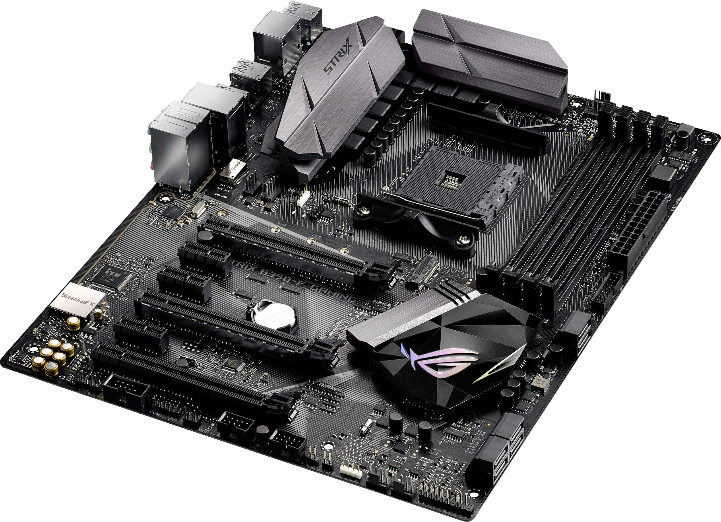 Asus ROG Strix B350-F Gaming Mainboard Sockel AMD AM4 Formfaktor ATX Mainboard-Chipsatz AMD® B350