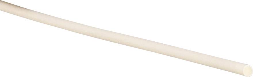 Ein langer, dünner, beige Kunststoffschlauch, leicht gebogen, vor einem neutralen Hintergrund.