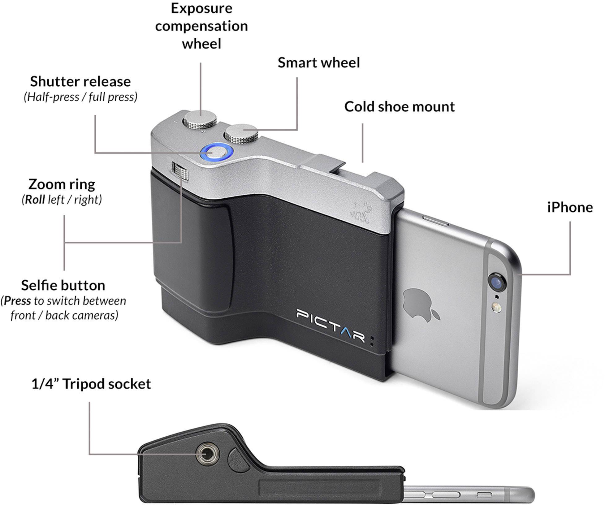 PICTAR One iPhone Kameragriff Schwarz