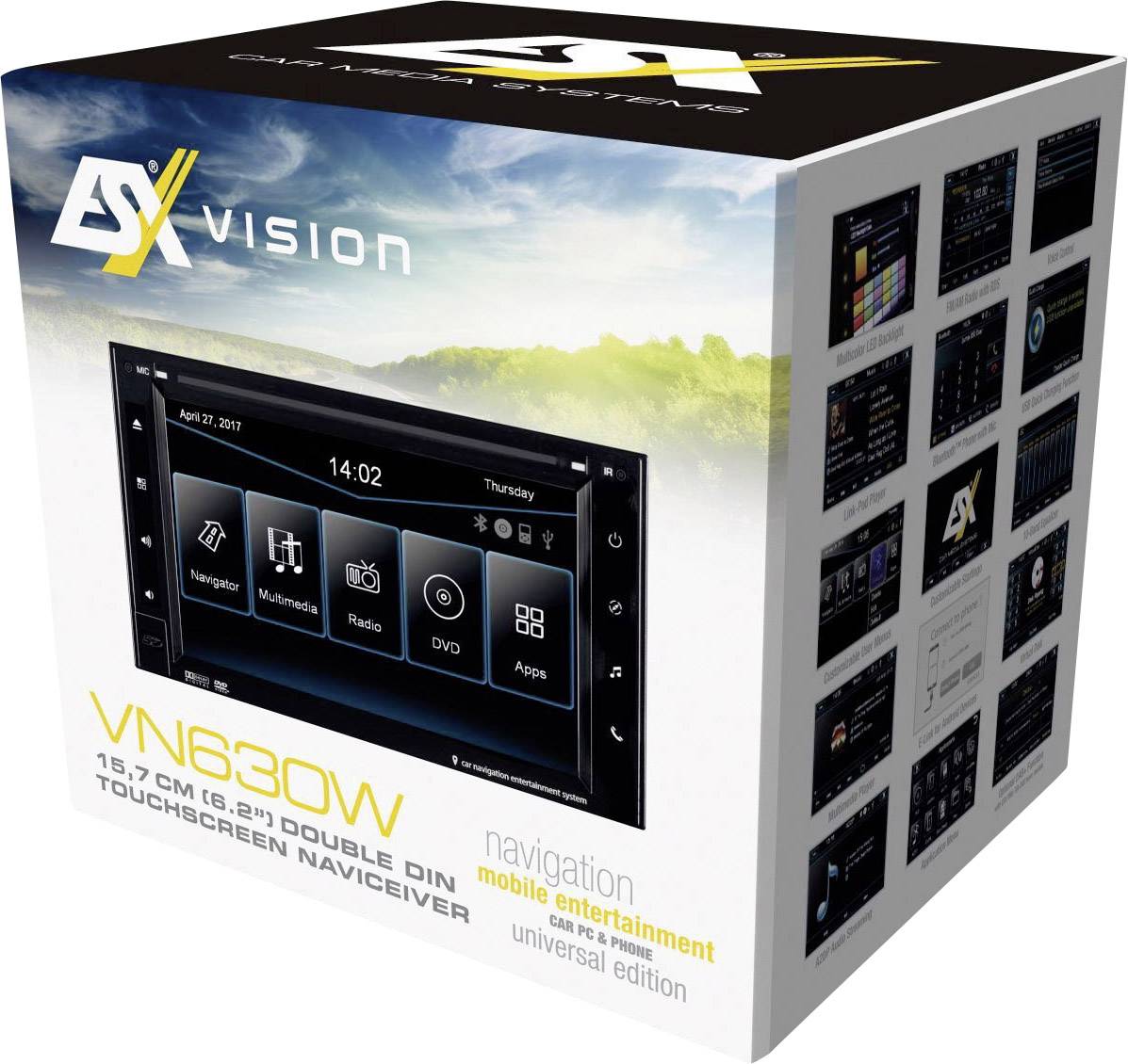 ESX VN630W Navigationsgerät, Festeinbau Europa Bluetooth®-Freisprecheinrichtung, Integriertes Navigationssystem