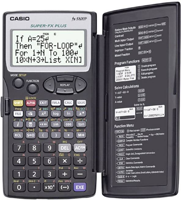 Casio fx-5800P Schulrechner Schwarz Display (Stellen): 16 batteriebetrieben (B x H x T) 73 x 10 x 141.5mm