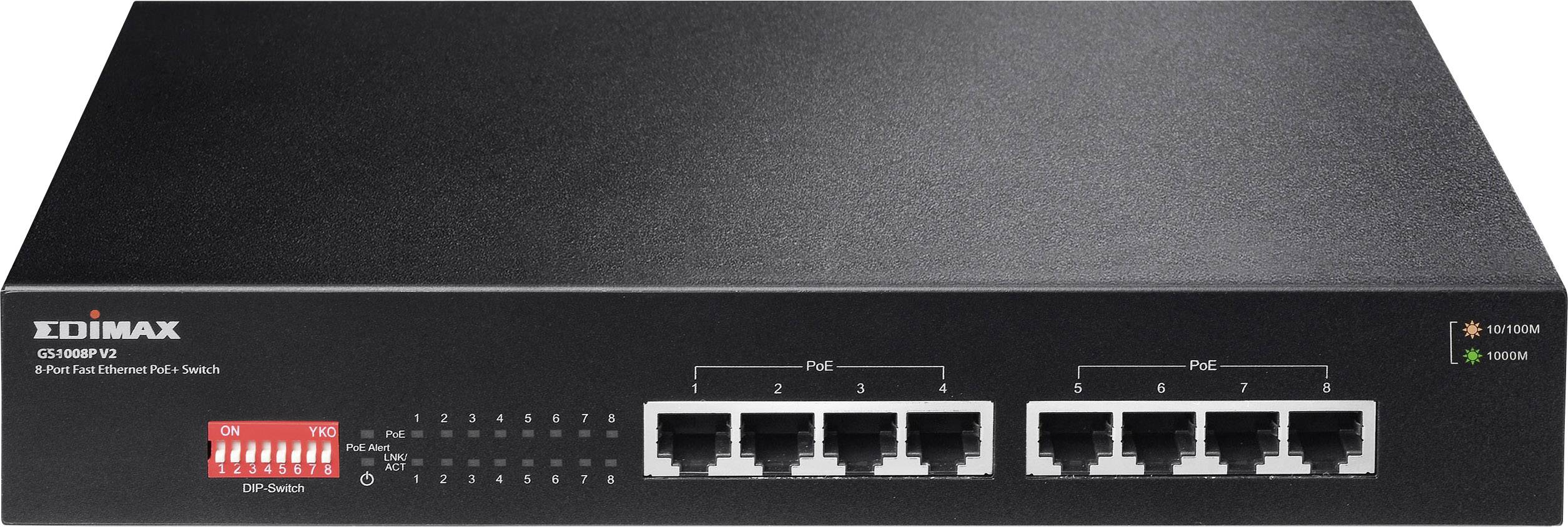 EDIMAX GS-1008P V2 Netzwerk Switch 8 Port 10 MBit/s
