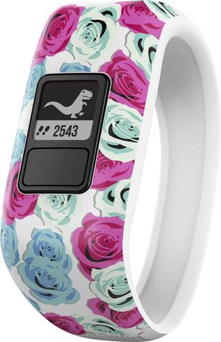 Garmin vivofit jr. Real Flower Gr. M Fitness-Tracker M Weiß, Hellblau, Pink