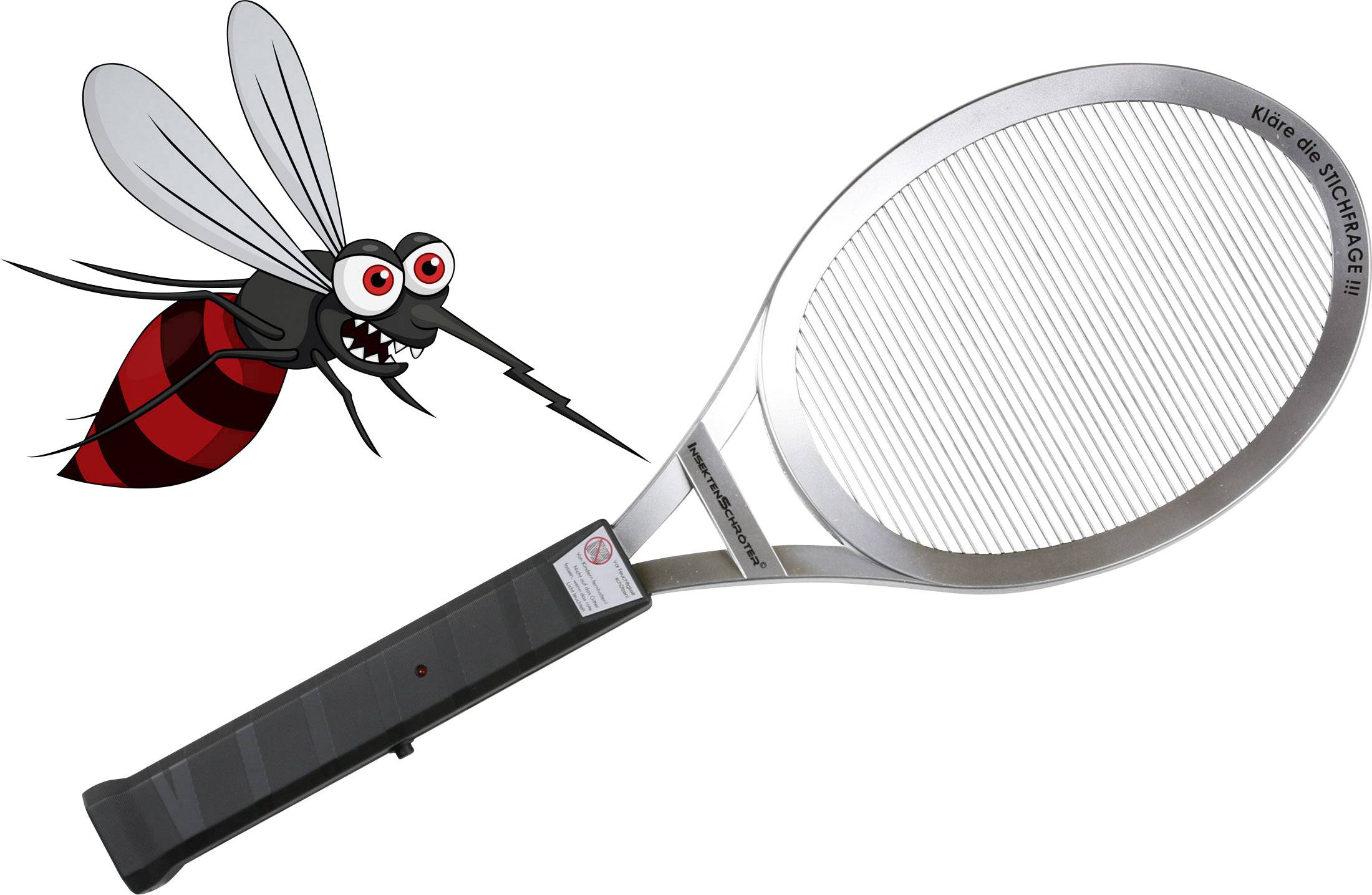 Schröter Stichfrage 1576757 Fliegenklatsche Stromgitter (L x B x H) 510 x 178 x 35mm Schwarz, Silber 1St.