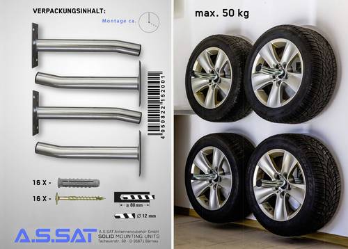 A.S. SAT 15200 Reifen-Wandhalter (L x B x H) 35 x 13 x 17cm