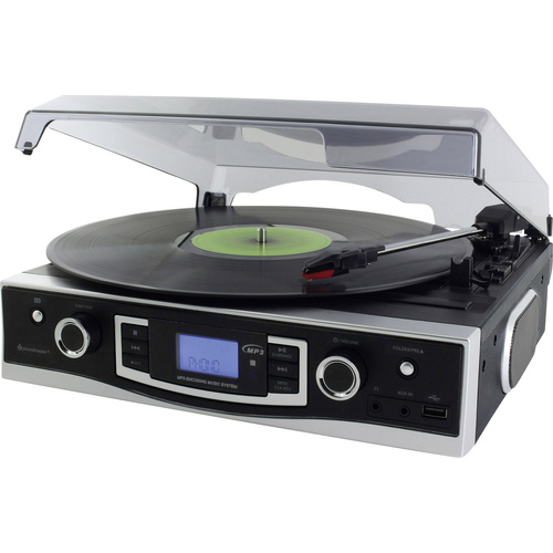 SoundMaster PL525 USB-Plattenspieler Direktantrieb Schwarz