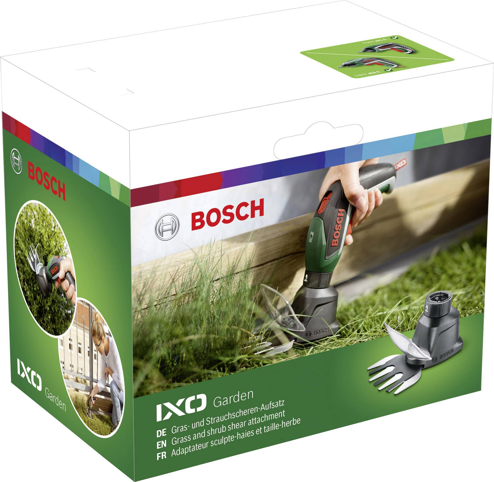 Bosch Home and Garden IXO  Gras- und Strauchscherenaufsatz  mit Schutzbügel