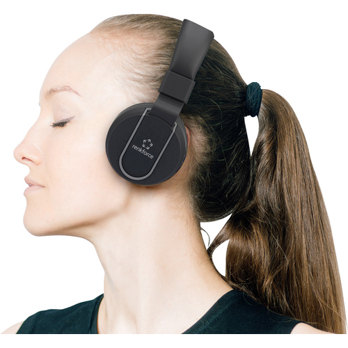 Renkforce RF-BTK-100 On Ear Headset Bluetooth®, kabelgebunden Schwarz, Grau Headset, Faltbar
