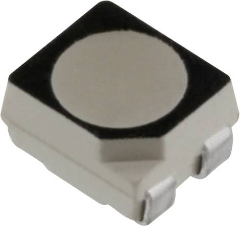 Ein quadratischer elektronischer Chip mit zwei silbernen Kontakten an der Unterseite, verwendet für die Montage auf Leiterplatten.