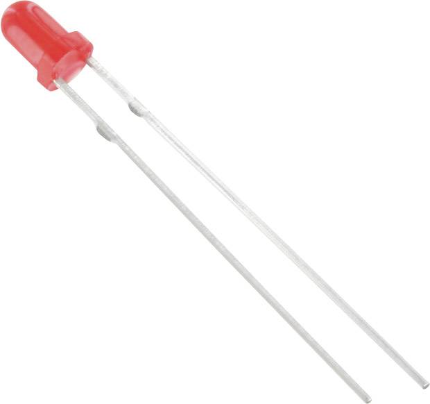 Eine rote LED mit zwei langen Metallanschlüssen.