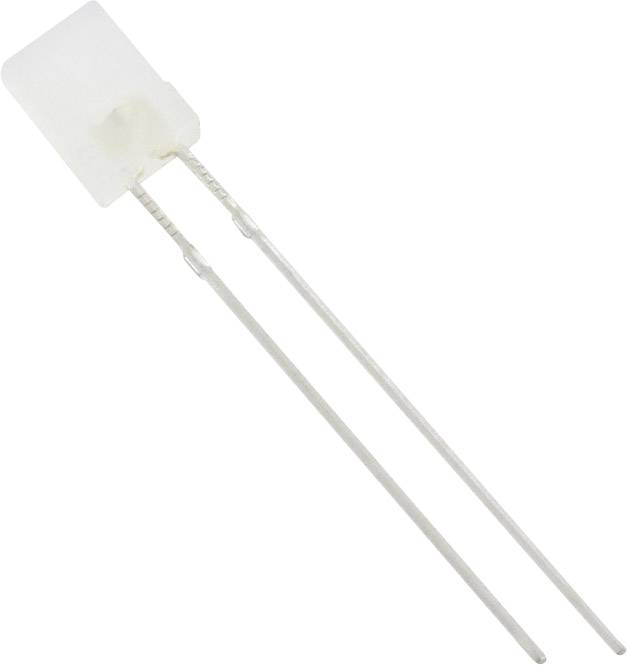 Ein rechteckiger weißer Kondensator mit zwei langen Metallanschlüssen, die für elektronische Schaltungen verwendet werden.