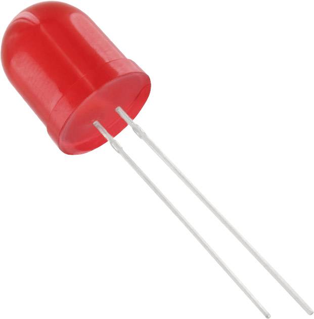 Eine rote LED mit zwei Metallbeinen.