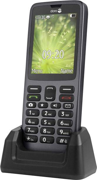 Doro 5516 Senioren-Handy mit Ladestation, SOS Taste Graphit