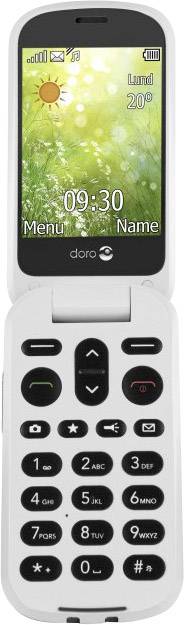 Doro 6050 Senioren-Klapp-Handy mit Ladestation, SOS Taste Graphit, Weiß