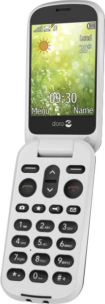Doro 6050 Senioren-Klapp-Handy mit Ladestation, SOS Taste Graphit, Weiß