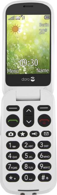 Doro 6050 Senioren-Klapp-Handy mit Ladestation, SOS Taste Champagner, Weiß