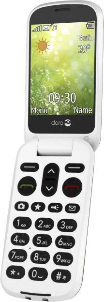 Doro 6050 Senioren-Klapp-Handy mit Ladestation, SOS Taste Champagner, Weiß