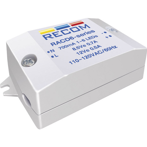 Recom Lighting RACD06-350 Source de courant constant pour LEDs 6 W 350 mA 22 V/DC Tension de fonctionnement max.: 264 V/AC