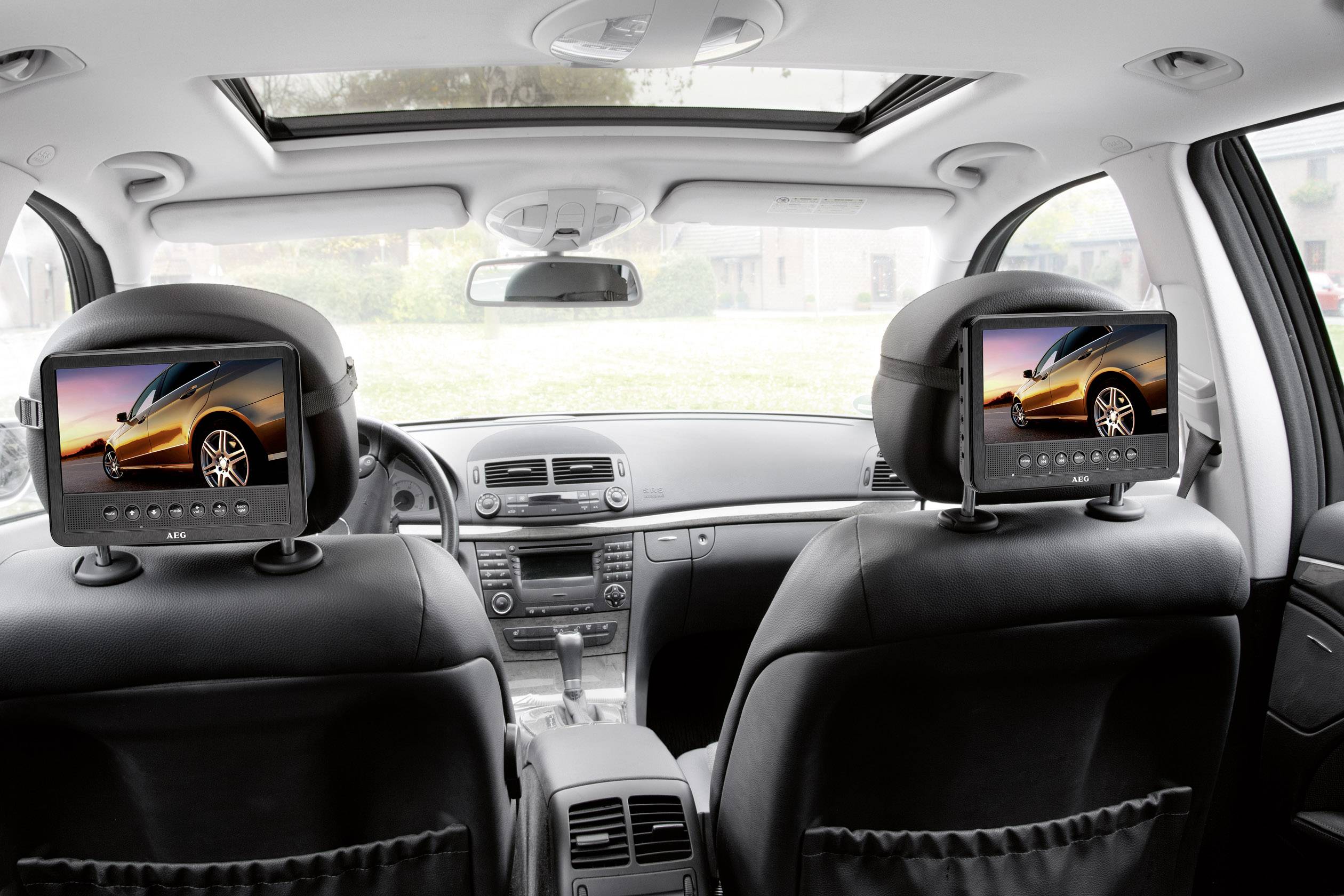 AEG DVD 4555 Kopfstützen DVD-Player mit 2 Monitoren Bilddiagonale=17.5 cm (7 Zoll)