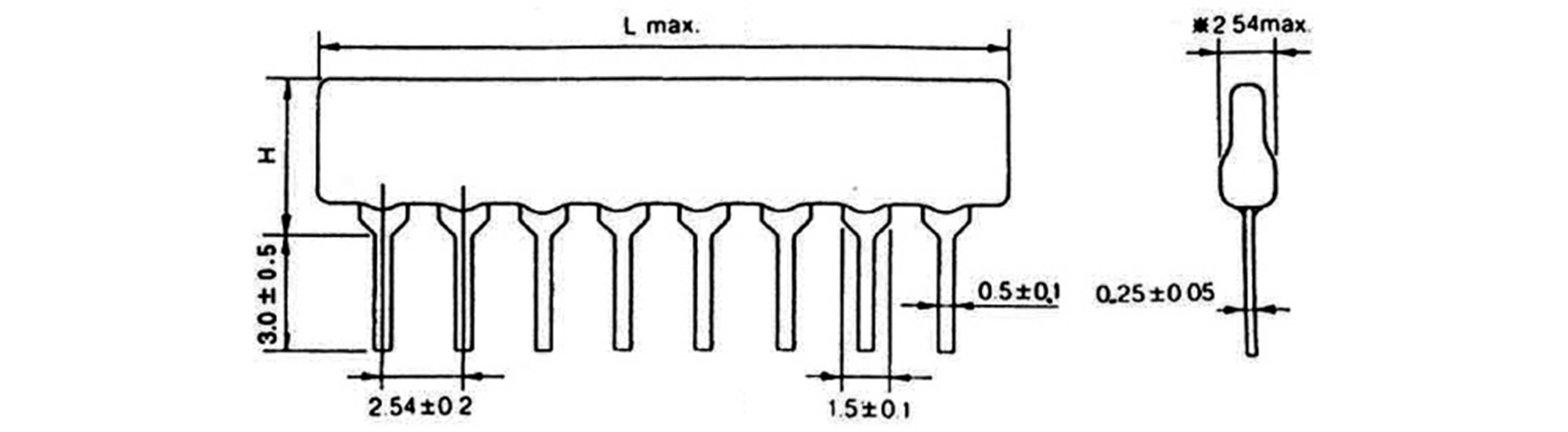 TANCAP SIP-B08-103G SIP-B08-103G Dickschicht-Widerstand 10kΩ THT SIP-8 0.125W