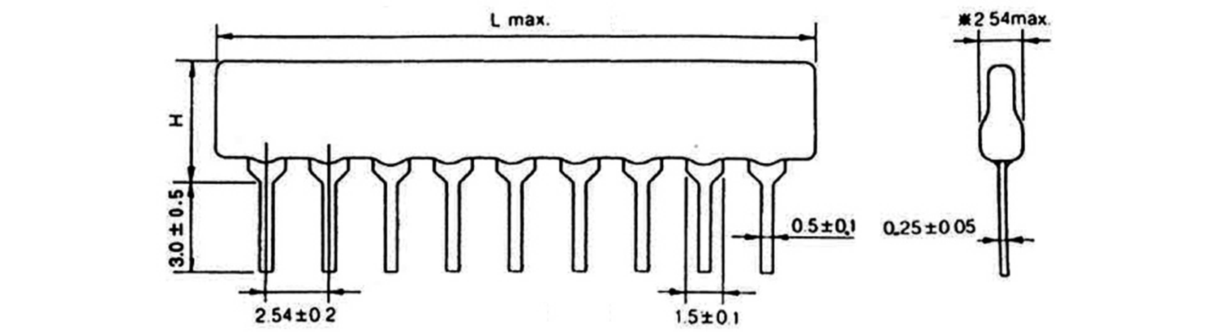 TANCAP SIP-A09-102G SIP-A09-102G Dickschicht-Widerstand 1 kΩ THT SIP-9 0.125 W 1 St.