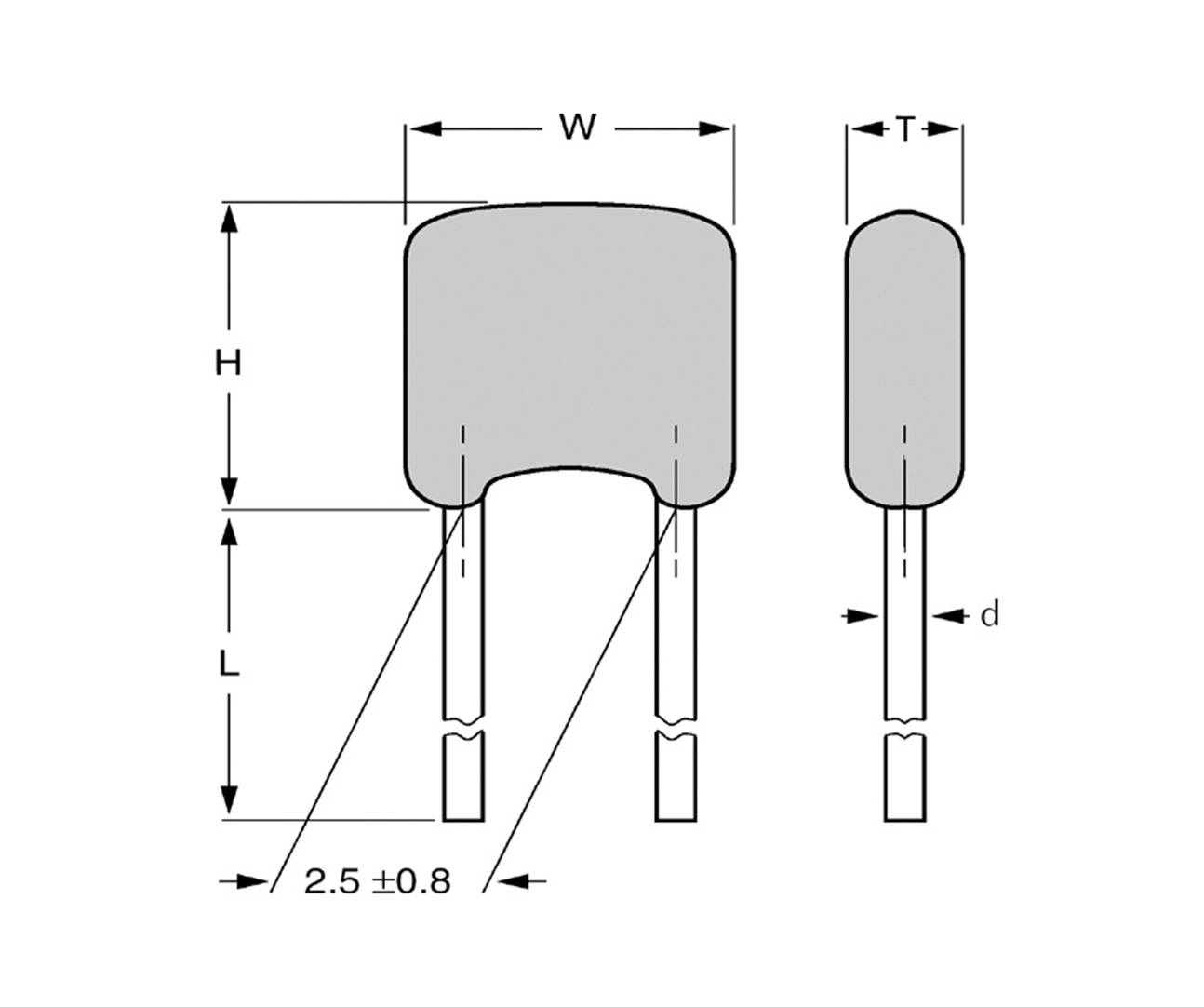 TANCAP CC4-0805N331J101C1 Keramik-Kondensator THT 330pF 100V 5% (B x H) 4.2mm x 25mm