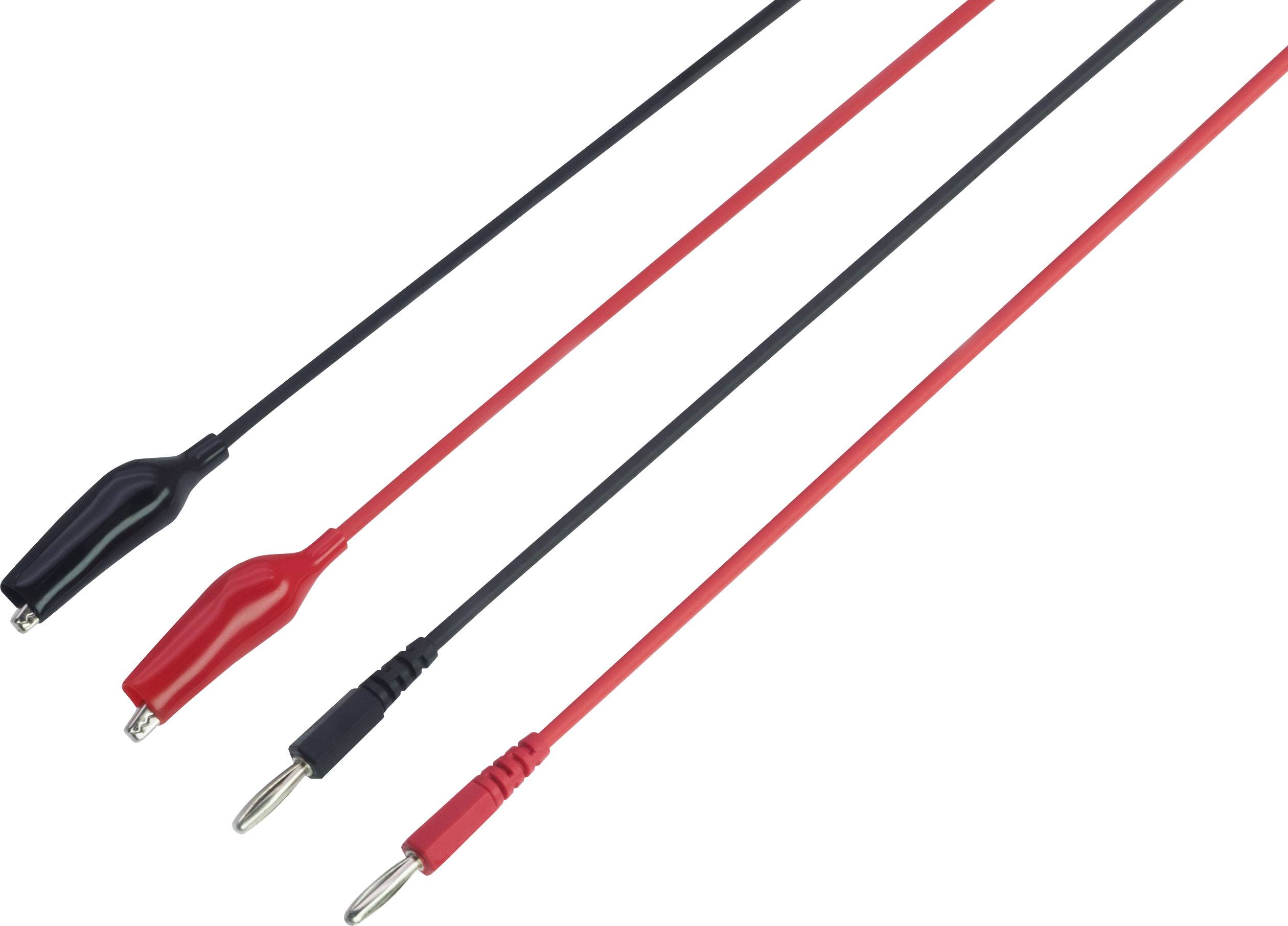 VOLTCRAFT MSL-100 Messleitung Stecker 4mm 1.00m Schwarz, Rot 1St.