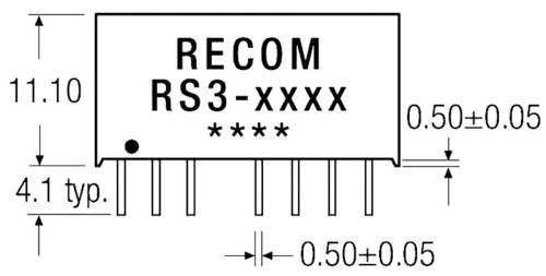 RECOM RS3-1209S DC/DC-Wandler, Print 12 V/DC 9 V/DC 333mA 3W Anzahl Ausgänge: 1 x