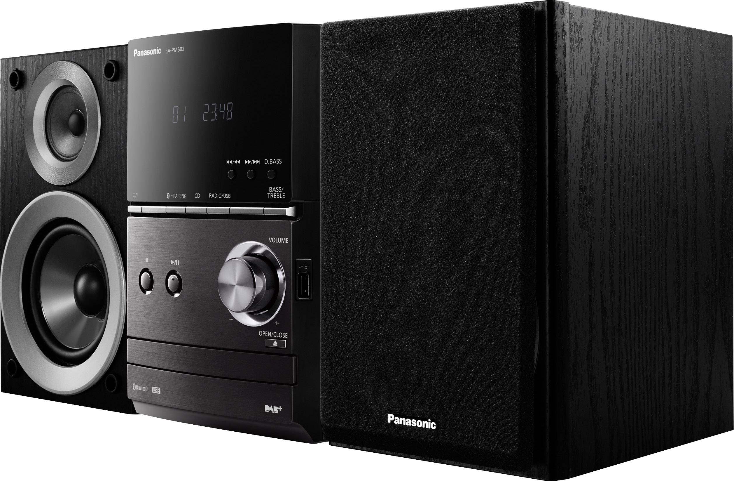 Panasonic SC-PM602EG-K Stereoanlage Bluetooth®, DAB+, CD, UKW, USB, 2 x 20 W Schwarz