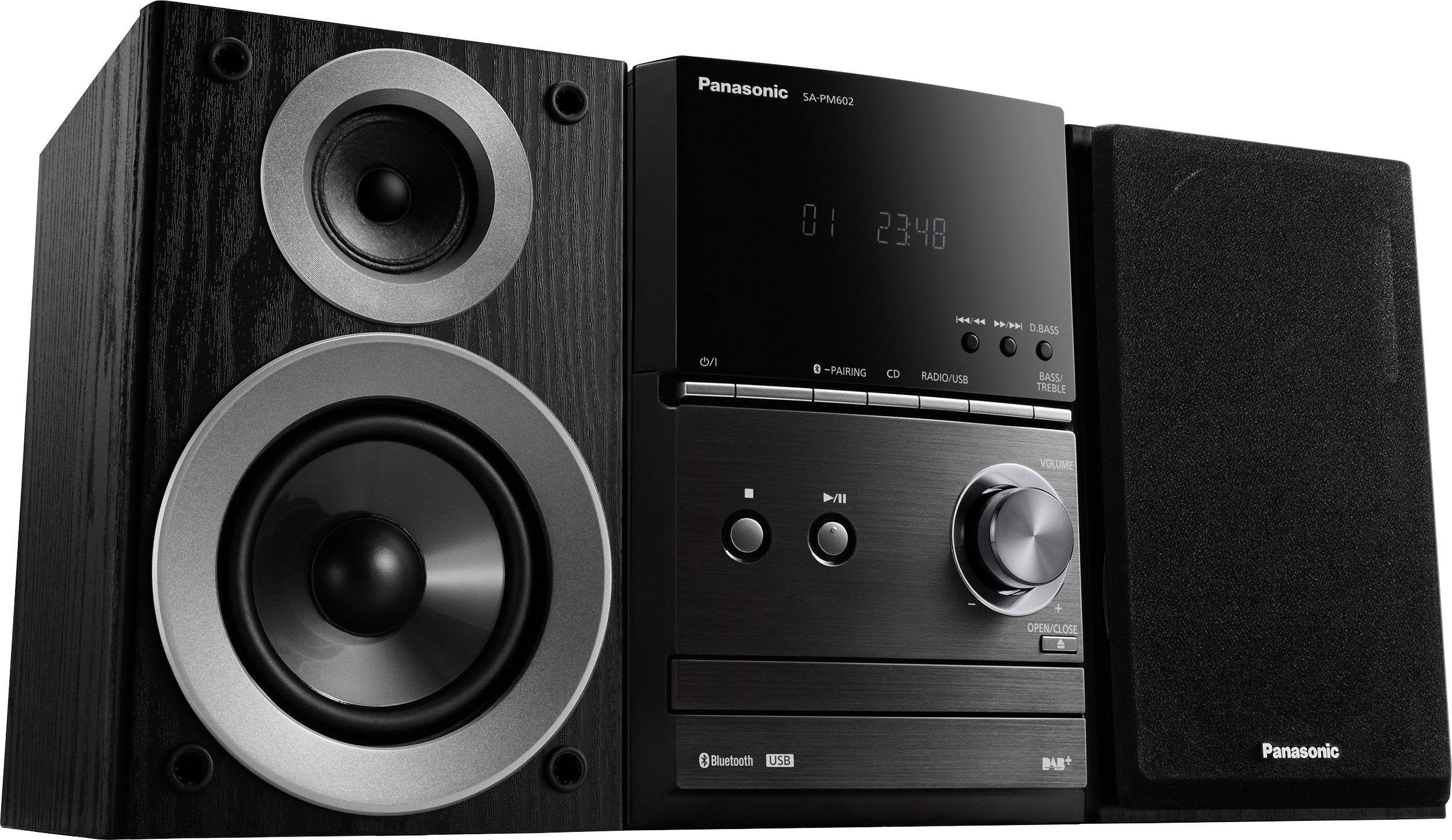 Panasonic SC-PM602EG-K Stereoanlage Bluetooth®, DAB+, CD, UKW, USB, 2 x 20 W Schwarz