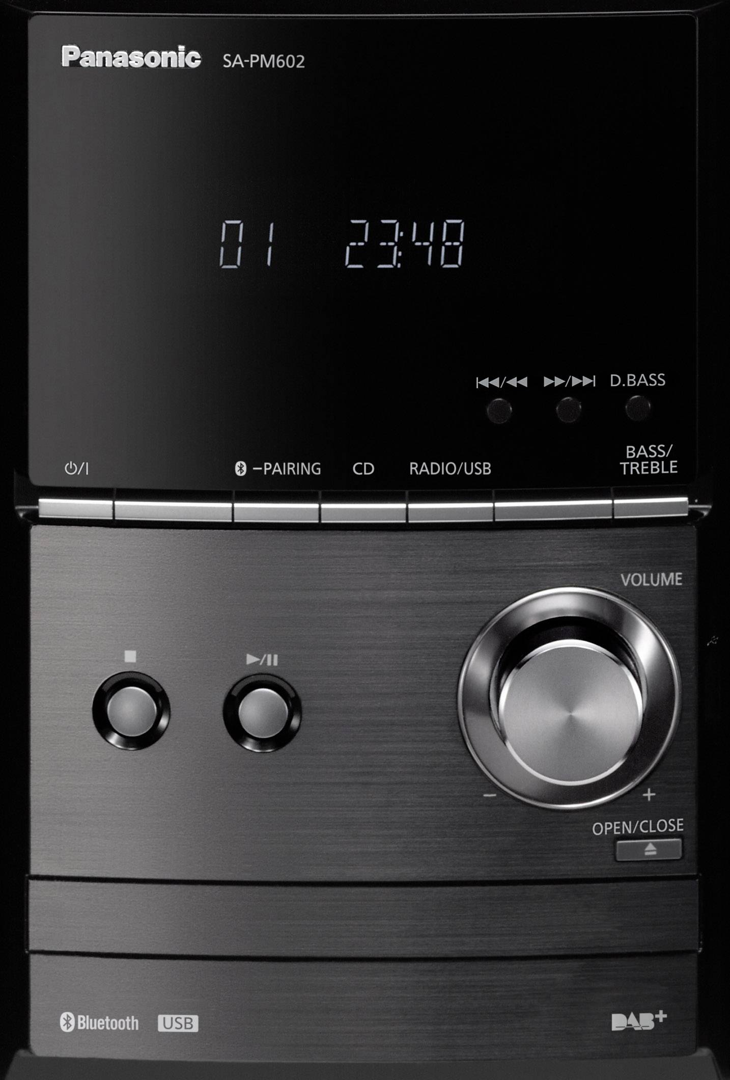 Panasonic SC-PM602EG-K Stereoanlage Bluetooth®, DAB+, CD, UKW, USB, 2 x 20 W Schwarz