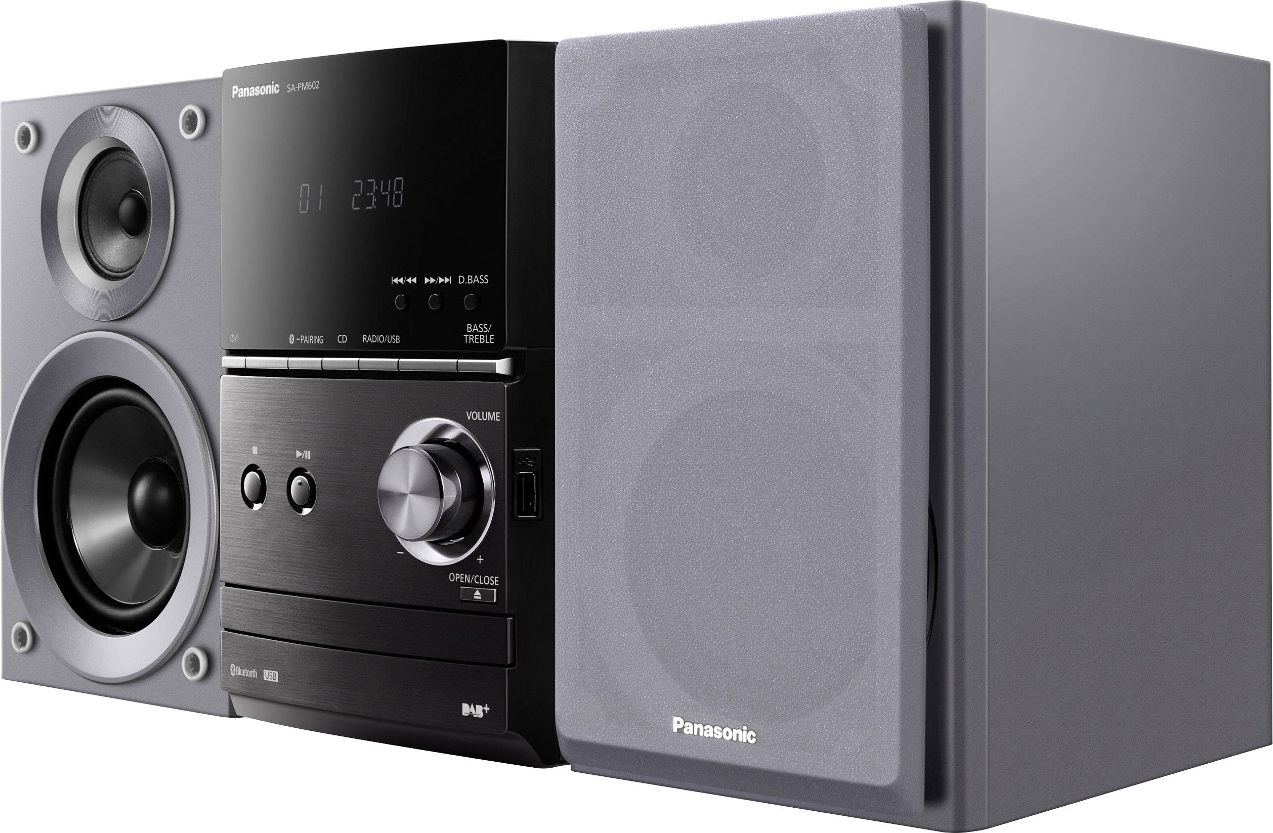 Panasonic SCPM602EGS Stereoanlage Bluetooth®, DAB+, CD, UKW, USB, 2 x