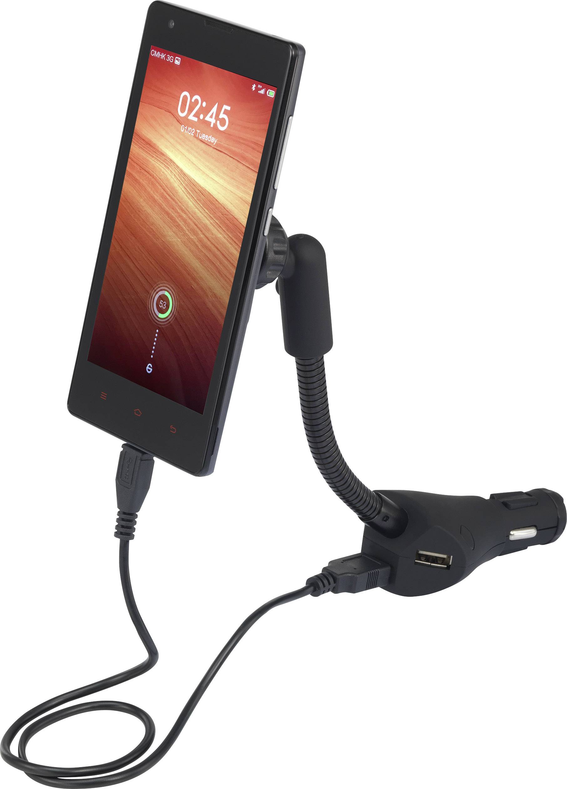 Renkforce RF-SH-KFZ12V Zigarettenanzünder Handy-Kfz-Halterung Magnetbefestigung, mit Ladefunktion 8 Zoll (max)