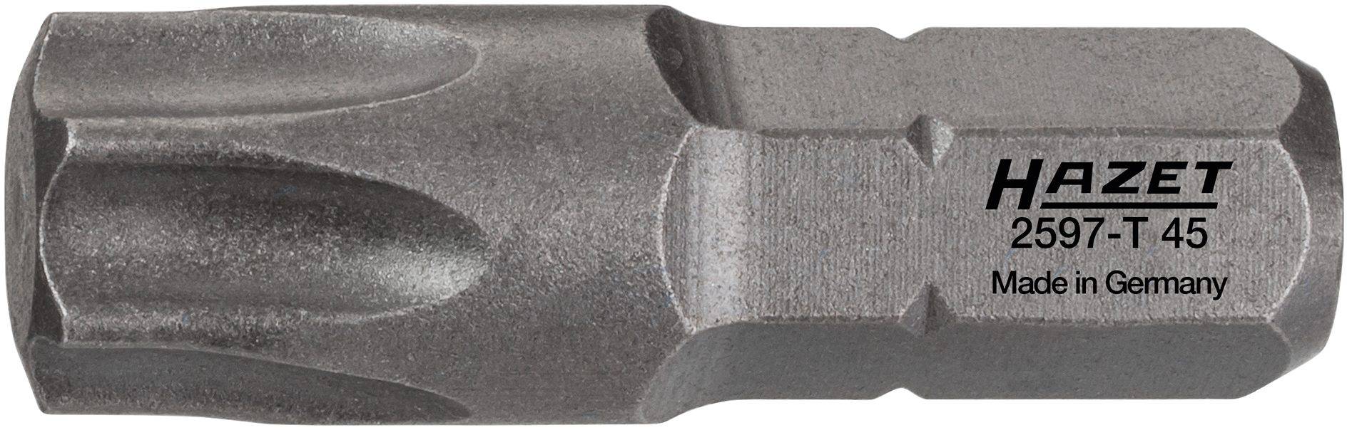 Bit von Hazet, Typ 2597-T 45, mit Torx-Profil, gefertigt in Deutschland.