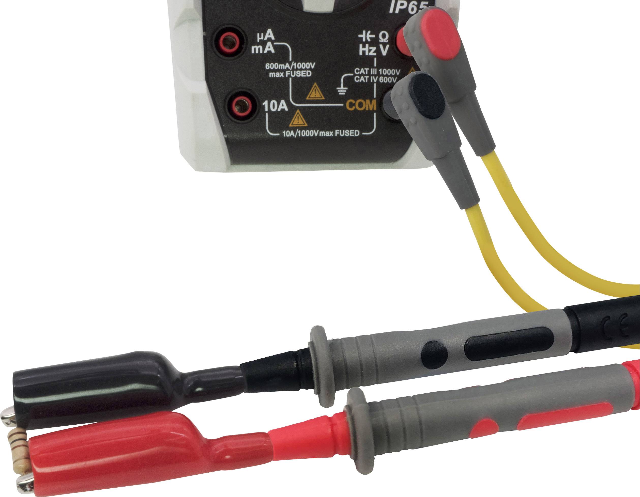 VOLTCRAFT MSK-106 Krokodilklemmen-Set Steckanschluss 2mm Rot, Schwarz, Gelb, Blau, Grün, Weiß