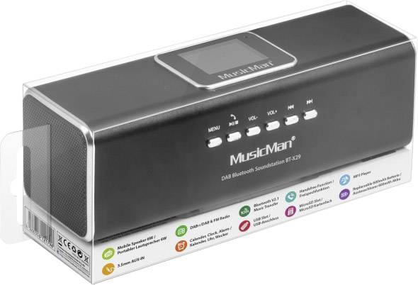 Technaxx Musicman BT-X29 Bluetooth® Lautsprecher Schwarz