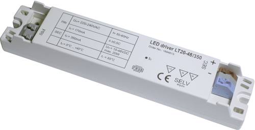 LT20-48/350 LED-Trafo, LED-Treiber Konstantspannung, Konstantstrom 0.35A 15 - 48 V/DC nicht dimmbar,