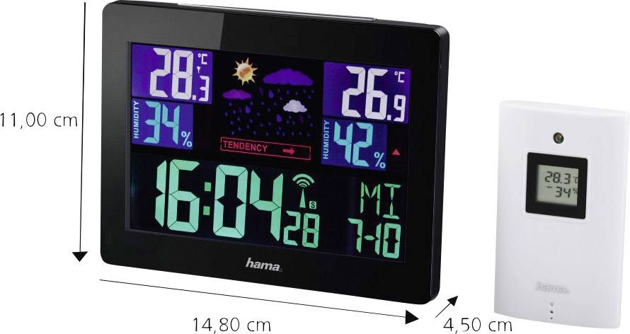 Hama Color EWS-1400 00136259 Funk-Wetterstation
