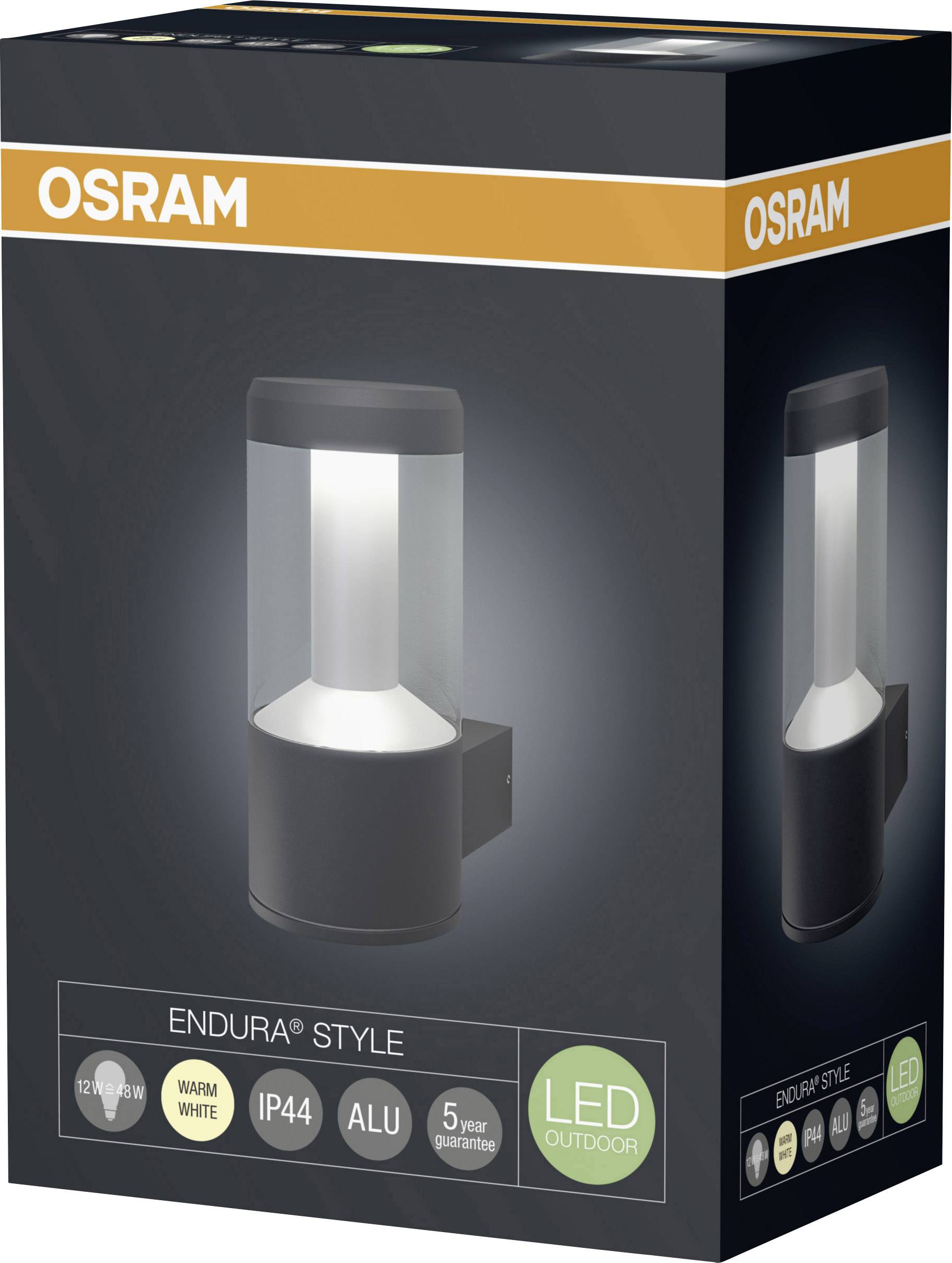 LEDVANCE ENDURA® STYLE LANTERN MODERN L 4058075205017 LED-Außenwandleuchte 12W Dunkelgrau