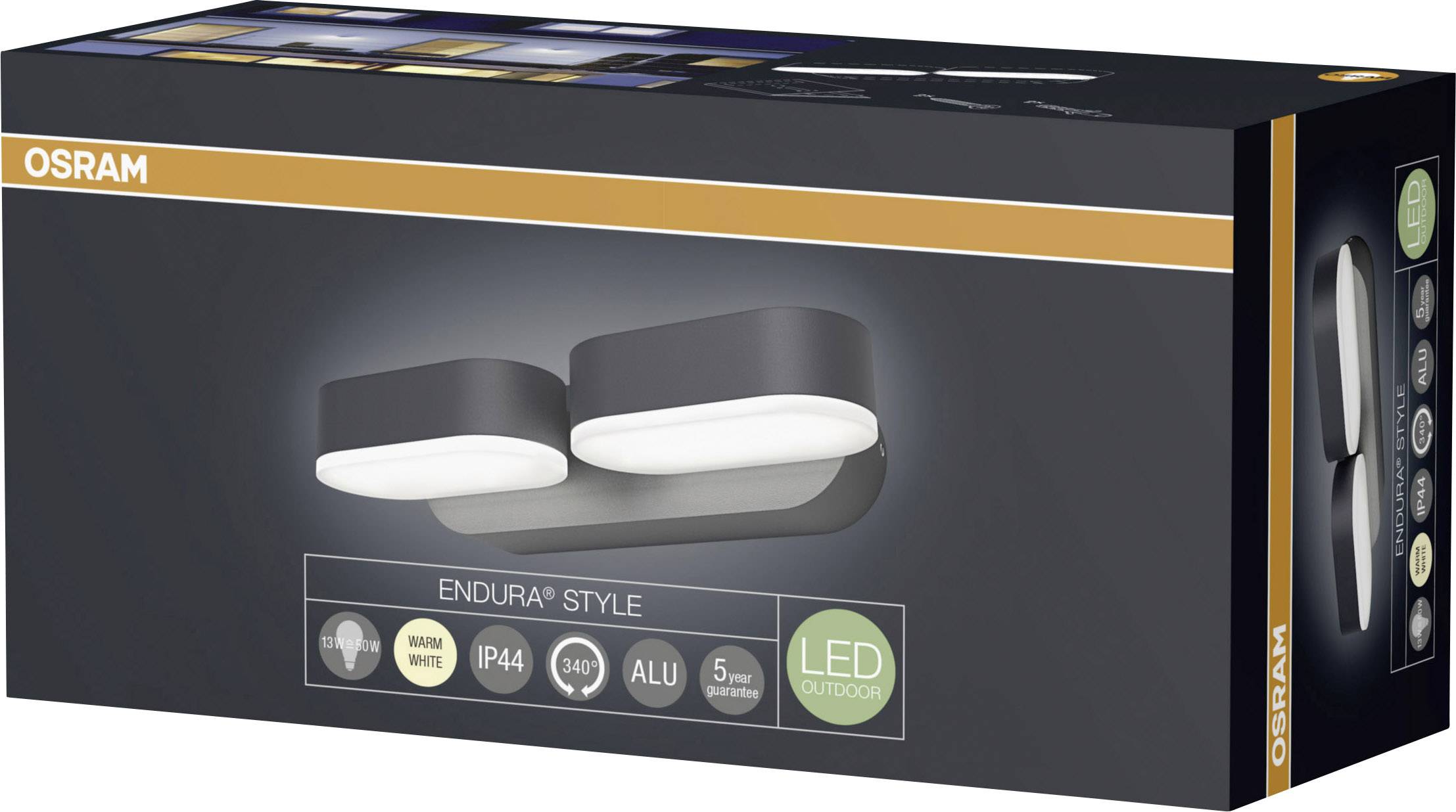LEDVANCE ENDURA® STYLE MINI SPOT L 4058075205178 LED-Außenwandleuchte 13W Dunkelgrau