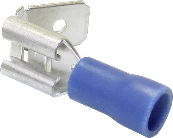 TRU Components 1582973 Flachsteckhülse mit Abzweig Steckbreite: 6.30mm Steckdicke: 0.80mm 180° Teilisoliert Blau